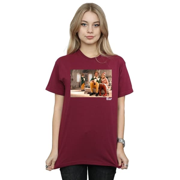 Elf Dam/kvinnor Family Shot Boyfriend T-shirt i bomull