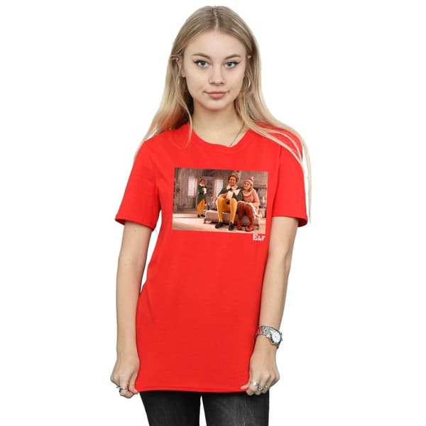 Elf Dam/kvinnor Family Shot Boyfriend T-shirt i bomull