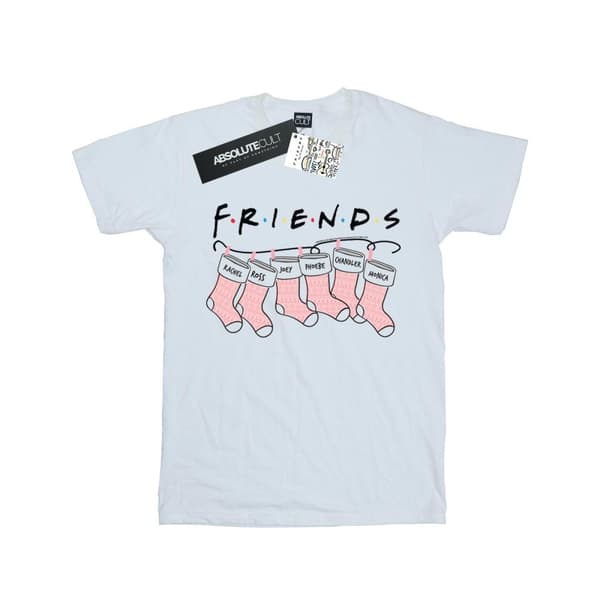 Friends T-shirt i bomull med julstrumpelogo för flickor