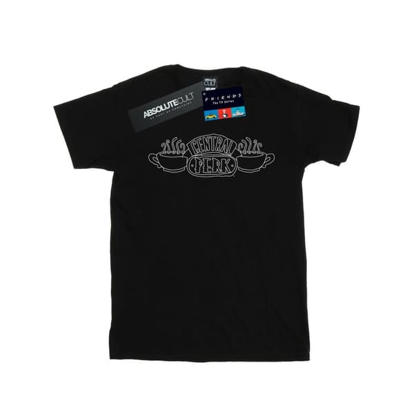 Friends Girls Central Perk Outline Cotton T-Shirt Black 7-8 Years