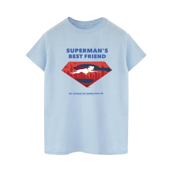 DC Comics Womens/Ladies DC Comics DC League Of Super-Pets Superman´s Best Friend Cotton Boyfriend T-Shirt