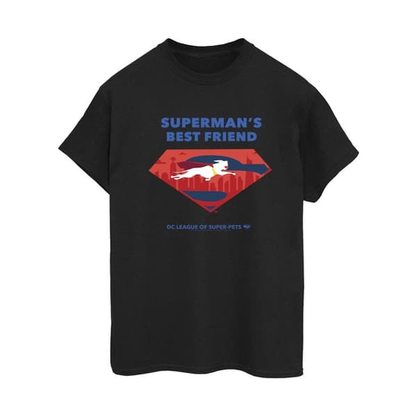DC Comics Womens/Ladies DC Comics DC League Of Super-Pets Superman´s Best Friend Cotton Boyfriend T-Shirt