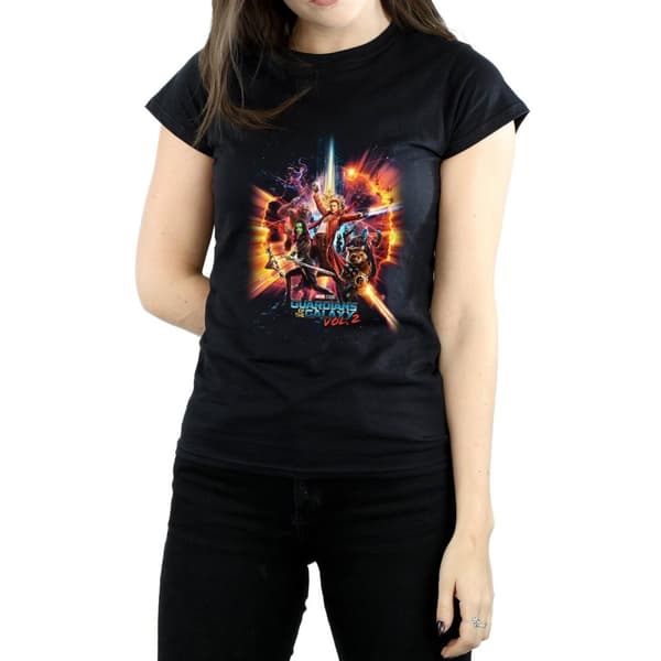 Marvel Dam/Tjej Guardians Of The Galaxy Vol. 2 Team Poster Bomulls-T-shirt