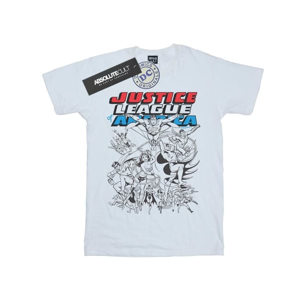DC Comics Mens Justice League Mono Action Pose T-Shirt