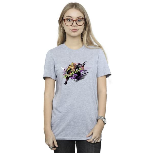 Marvel Dam/Tjej Guardians Of The Galaxy Abstrakt Drax Bomull Boyfriend T-shirt