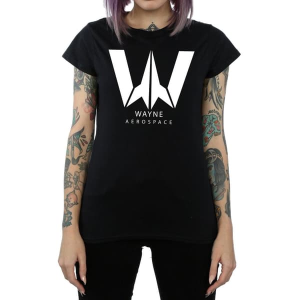 DC Comics Womens/Ladies Justice League Movie Wayne Aerospace Cotton T-Shirt