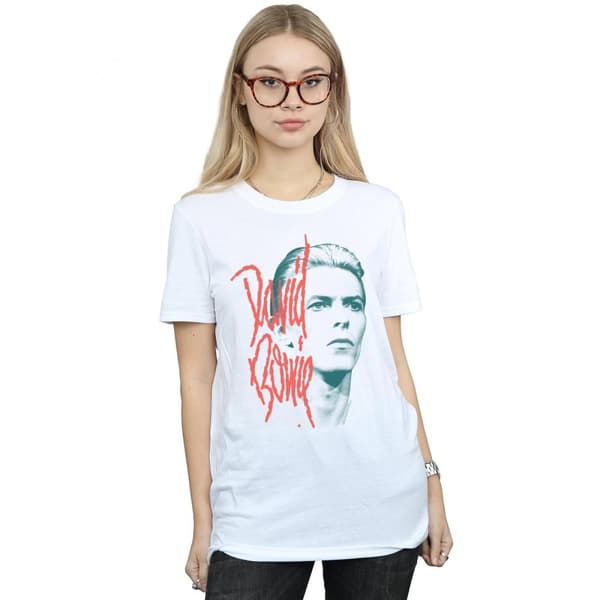 David Bowie Womens/Ladies Mono Stare Cotton Boyfriend T-Shirt