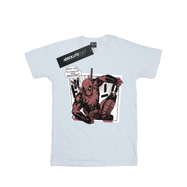 Marvel Womens/Ladies Deadpool Breaktime Tacos Cotton Boyfriend T-Shirt
