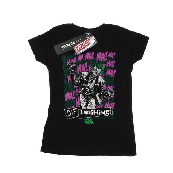 DC Comics Womens/Ladies Justice League Joker Die Laughing Cotton T-Shirt