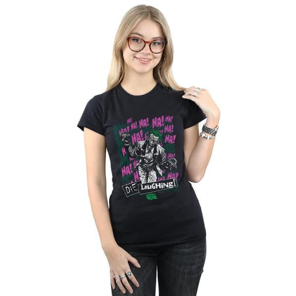 DC Comics Womens/Ladies Justice League Joker Die Laughing Cotton T-Shirt