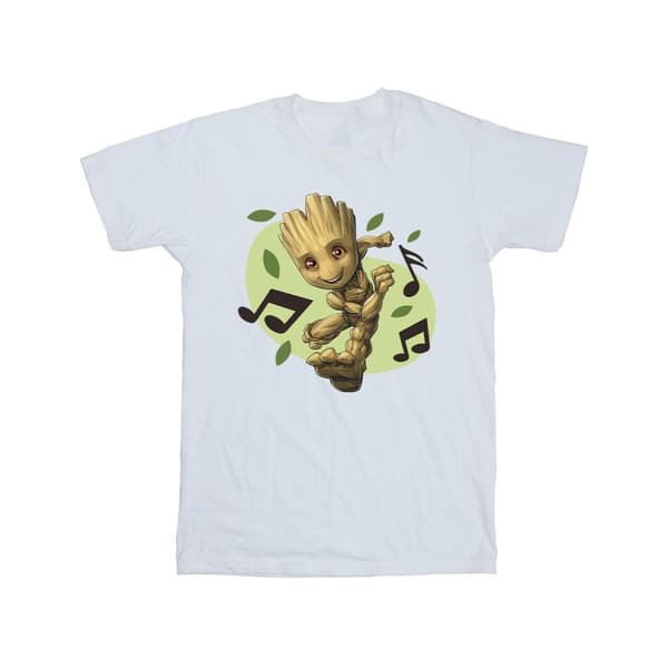 Marvel Boys Guardians Of The Galaxy Groot Musical Notes T-Shirt White 7-8 Years