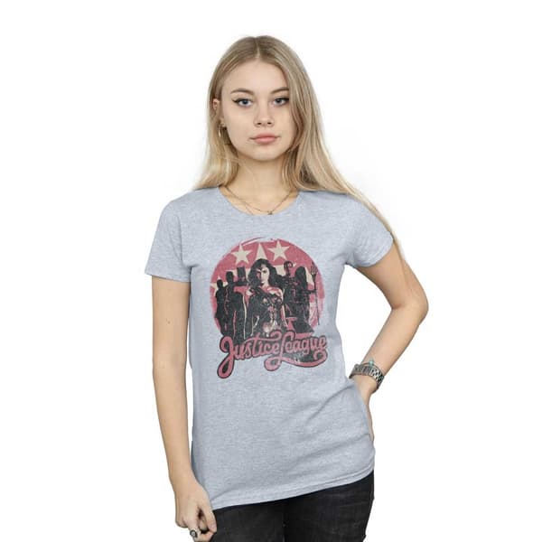 DC Comics Womens/Ladies Justice League Movie Group Pose Cotton T-Shirt