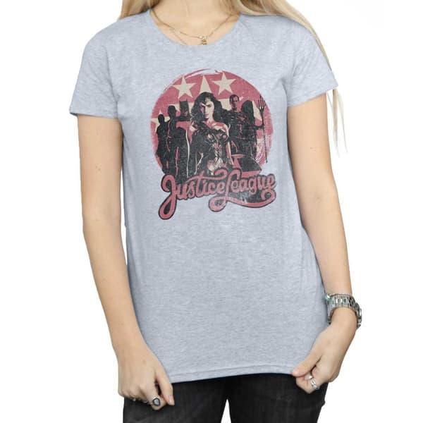 DC Comics Womens/Ladies Justice League Movie Group Pose Cotton T-Shirt