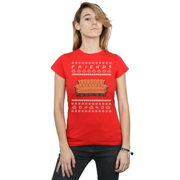 Friends Dam/dam Fair Isle Couch - T-shirt i bomull