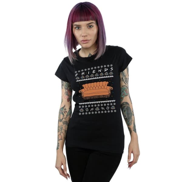 Friends Dam/dam Fair Isle Couch - T-shirt i bomull