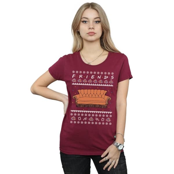 Friends Dam/dam Fair Isle Couch - T-shirt i bomull