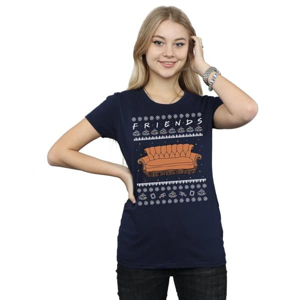Friends Dam/dam Fair Isle Couch - T-shirt i bomull
