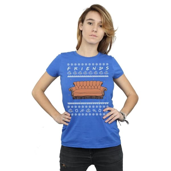Friends Dam/dam Fair Isle Couch - T-shirt i bomull
