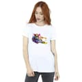 Miniatyrbild 2 av 3: Marvel Dam/Tjej Guardians Of The Galaxy Abstrakt Raket Tvättbjörn Bomull Boyfriend T-shirt