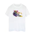 Miniatyrbild 1 av 3: Marvel Dam/Tjej Guardians Of The Galaxy Abstrakt Raket Tvättbjörn Bomull Boyfriend T-shirt