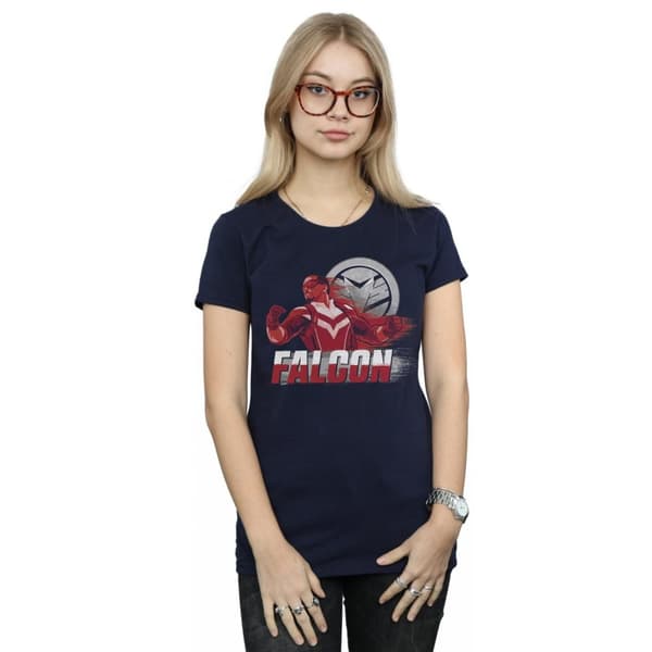 Marvel Womens/Ladies The Falcon And The Winter Soldier Falcon Red Fury Cotton T-Shirt
