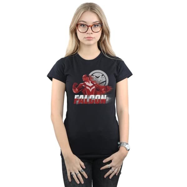 Marvel Womens/Ladies The Falcon And The Winter Soldier Falcon Red Fury Cotton T-Shirt