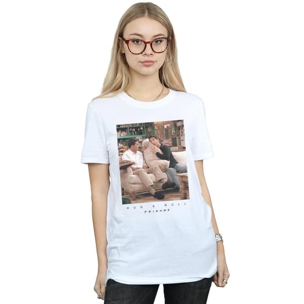 Friends Womens/Ladies Hug And Roll Cotton Boyfriend T-Shirt