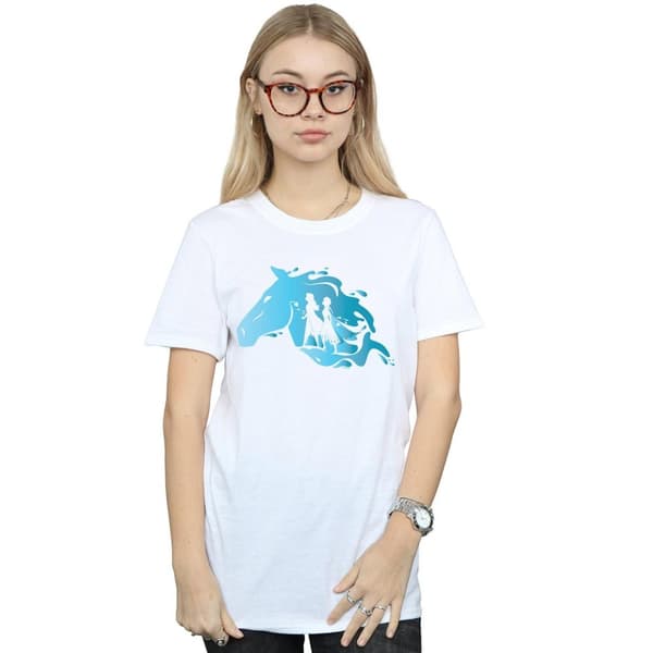 Disney Womens/Ladies Frozen 2 Nokk Silhouette Cotton Boyfriend T-Shirt