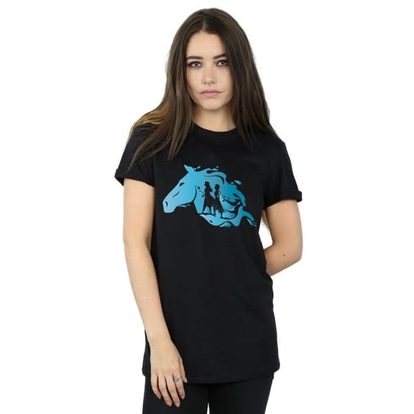 Disney Womens/Ladies Frozen 2 Nokk Silhouette Cotton Boyfriend T-Shirt