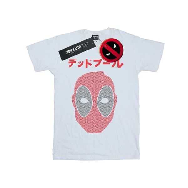Marvel Dam/Tjej Deadpool Japansk Seigaiha Huvud Bomull Boyfriend T-shirt
