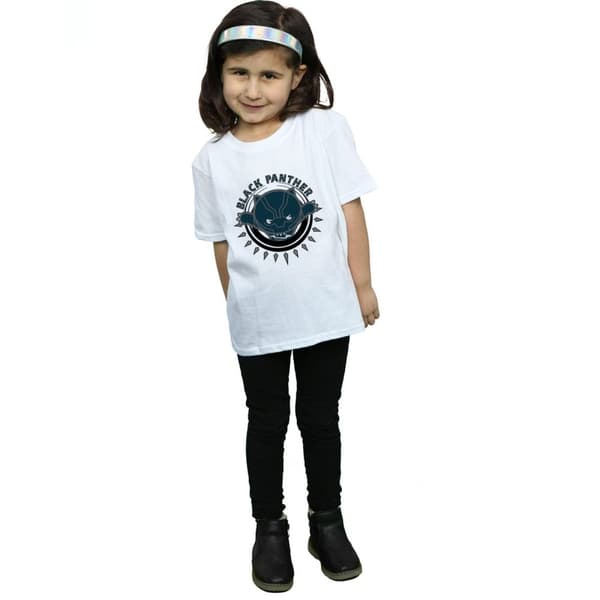 Marvel Girls Kawaii Black Panther Pounce Cotton T-Shirt