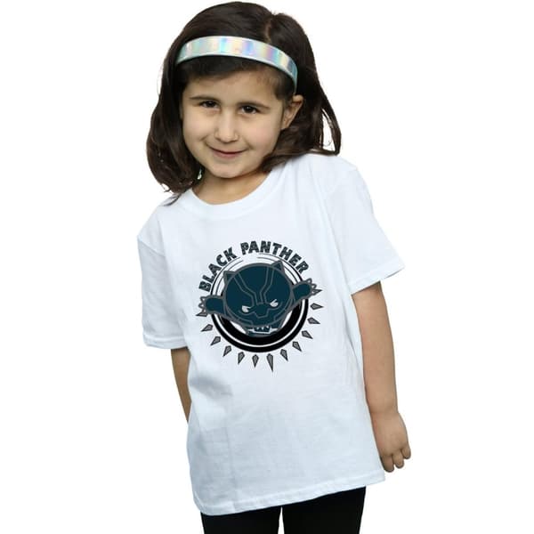 Marvel Girls Kawaii Black Panther Pounce Cotton T-Shirt
