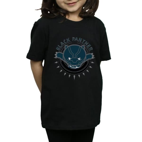 Marvel Girls Kawaii Black Panther Pounce Cotton T-Shirt