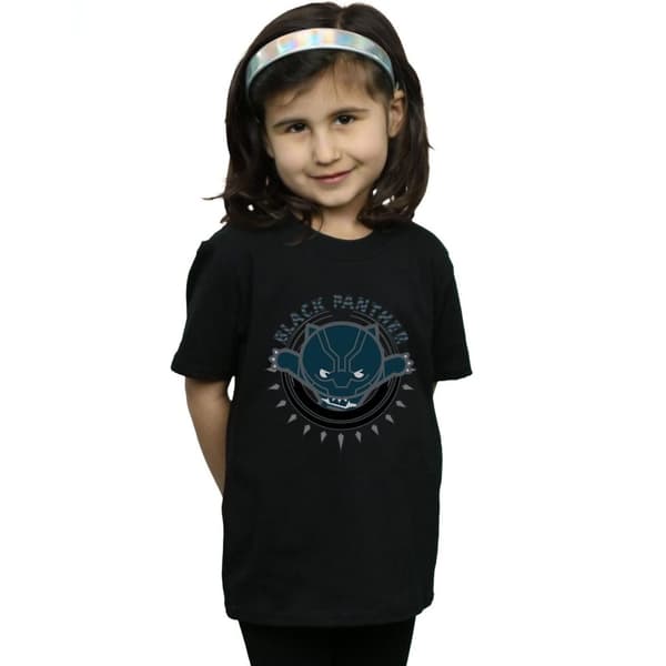Marvel Girls Kawaii Black Panther Pounce Cotton T-Shirt