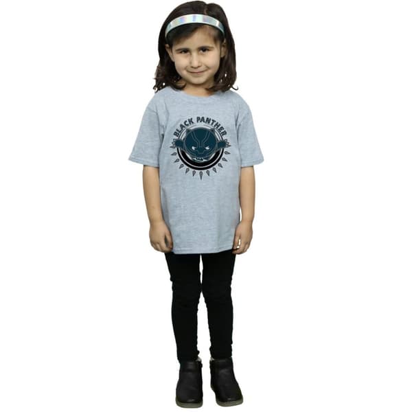 Marvel Girls Kawaii Black Panther Pounce Cotton T-Shirt