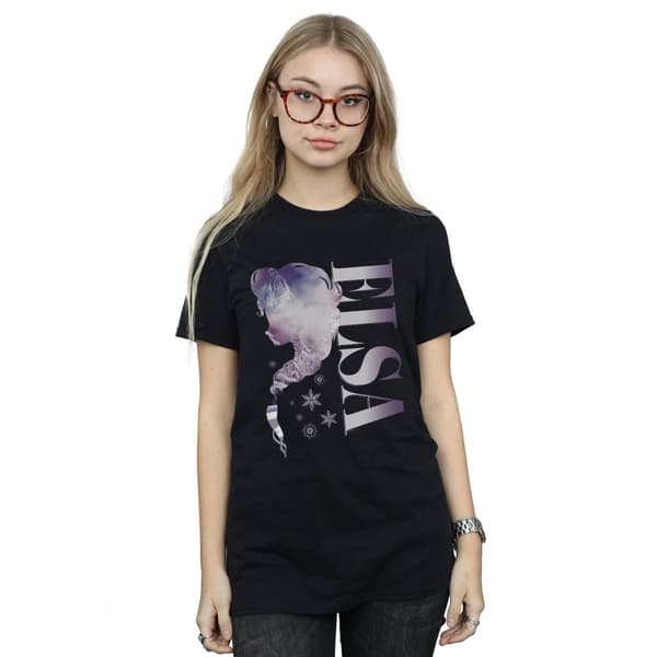 Disney Dam/Tjej Frozen Ice Kingdom Silhouette Boyfriend T-shirt i bomull