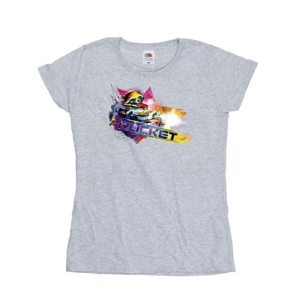 Marvel Womens/Ladies Guardians Of The Galaxy Abstract Rocket Raccoon Cotton T-Shirt