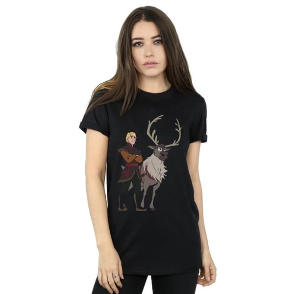 Disney Womens/Ladies Frozen 2 Sven And Kristoff Cotton Boyfriend T-Shirt