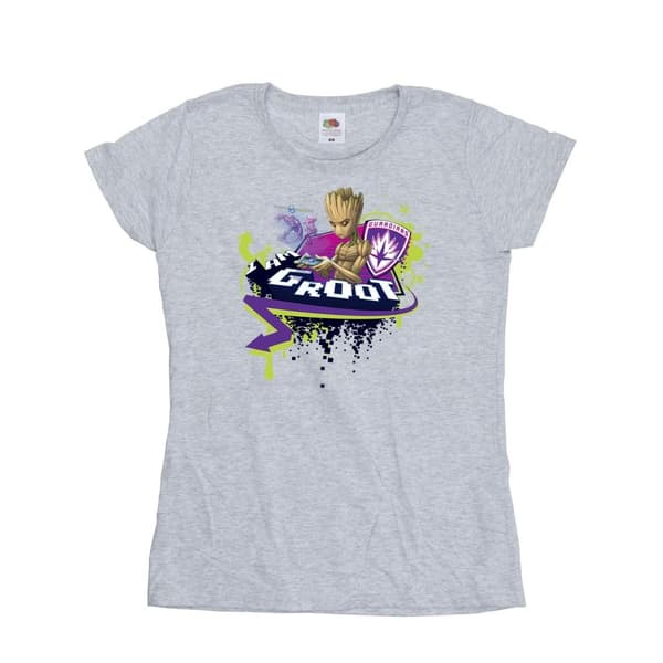 Marvel Womens/Ladies Guardians Of The Galaxy Groot Gaming Holo Cotton T-Shirt