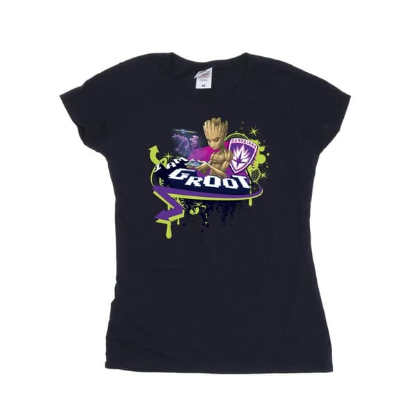 Marvel Womens/Ladies Guardians Of The Galaxy Groot Gaming Holo Cotton T-Shirt
