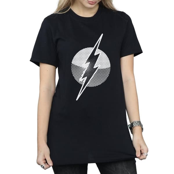 DC Comics Dam/Tjej - Boyfriend-t-shirt i bomull med Flash Spot-logga
