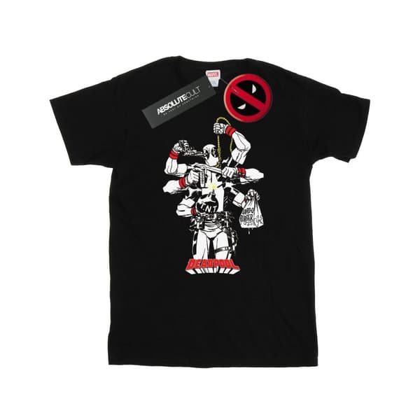 Marvel Mens Deadpool Multitasking T-Shirt Black XL