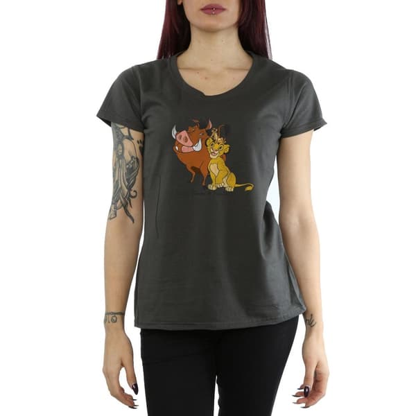 Disney Womens/Ladies Classic Simba, Timon And Pumbaa Cotton T-Shirt