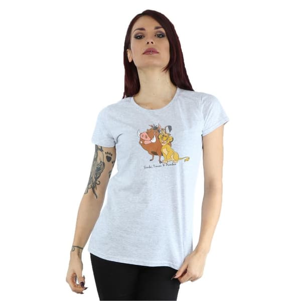 Disney Dam/Tjej Klassisk Simba, Timon och Pumbaa T-shirt i bomull