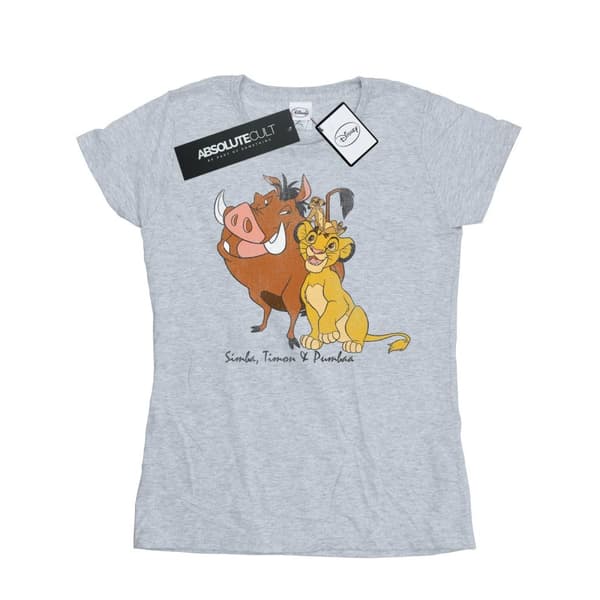 Disney Dam/Tjej Klassisk Simba, Timon och Pumbaa T-shirt i bomull