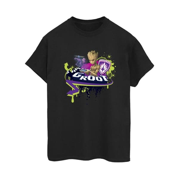Marvel Womens/Ladies Guardians Of The Galaxy Groot Gaming Holo Cotton Boyfriend T-Shirt