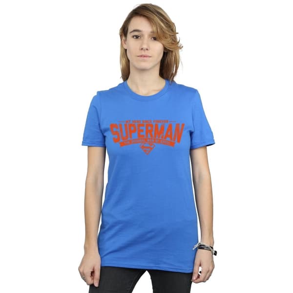 DC Comics Womens/Ladies Superman My Hero Cotton Boyfriend T-Shirt