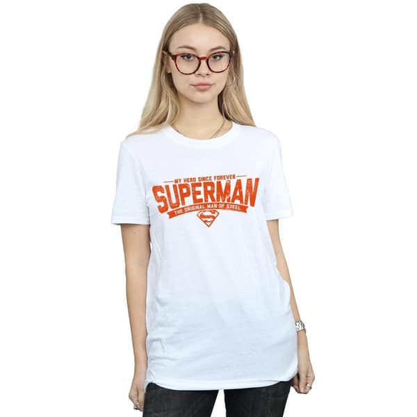 DC Comics Womens/Ladies Superman My Hero Cotton Boyfriend T-Shirt