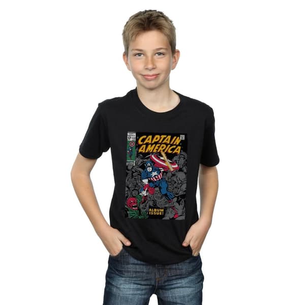 Marvel Boys Captain America Album Issue Cover T-Shirt