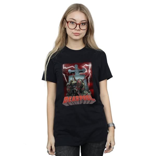 Marvel Womens/Ladies Deadpool Grave Cotton Boyfriend T-Shirt